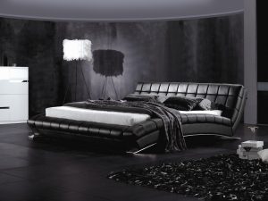 designer leather bed