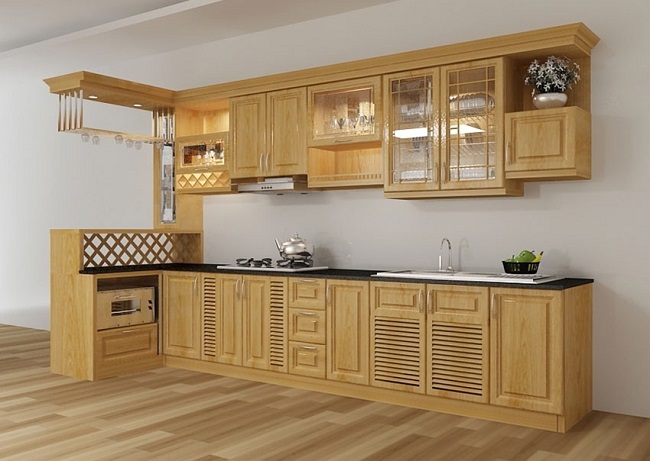 Sample beautiful L shaped oval wooden kitchen cabinet