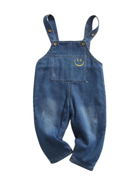 kiskissing wholesale kid smile denim overalls pants