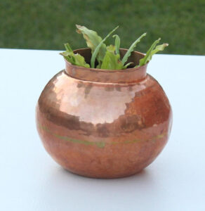 round copper vase