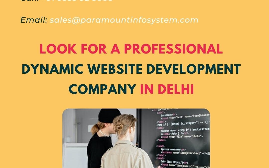 Look for a Professional Dynamic Website Development Company in Delhi