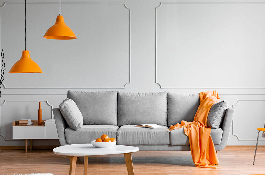 Gray sofa: colors to match the walls