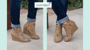 Leopard wedge bootie - Paisley Grace Boutique