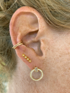 Gold climber earrings