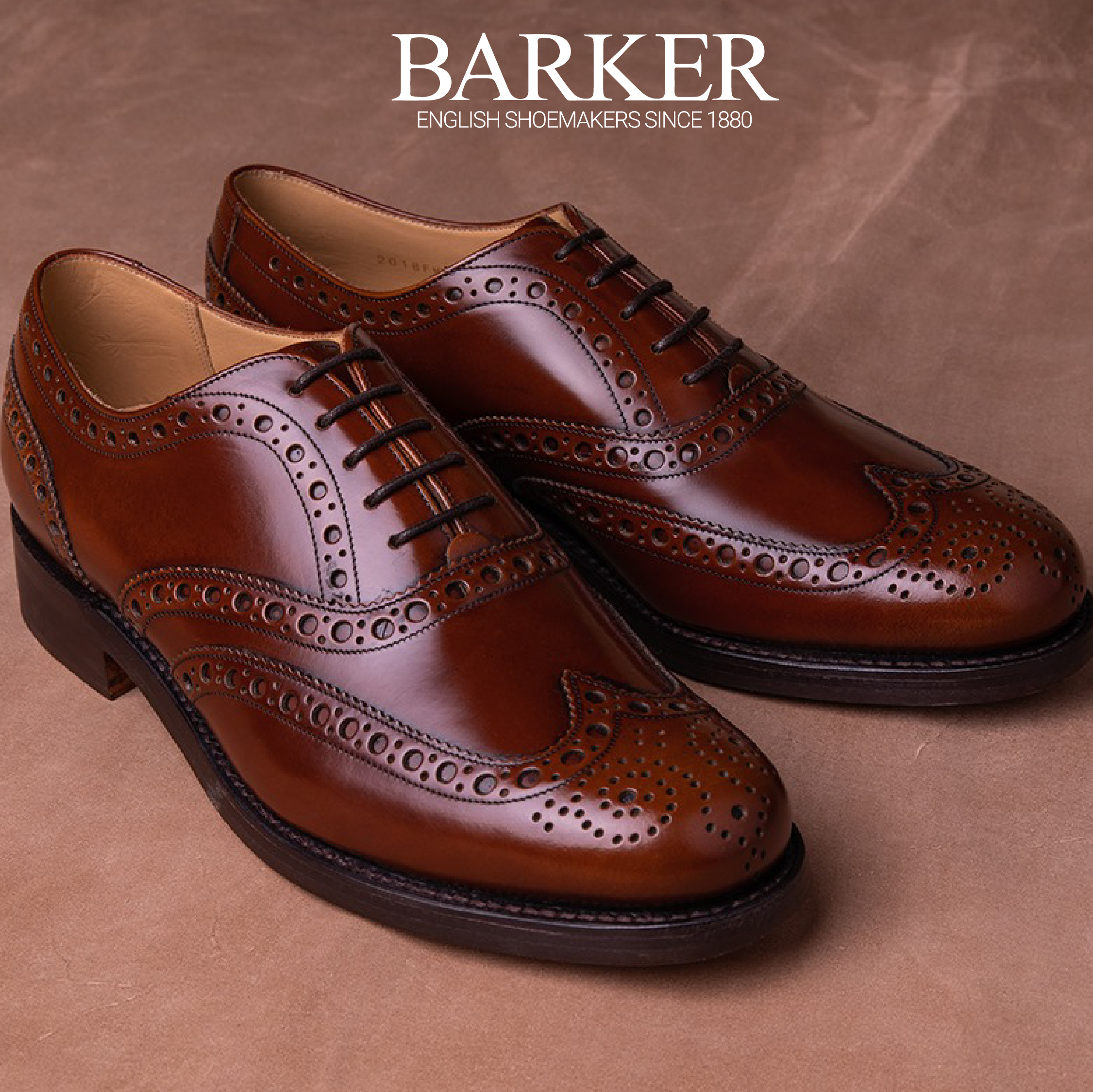 Brown oxford brogue shoes