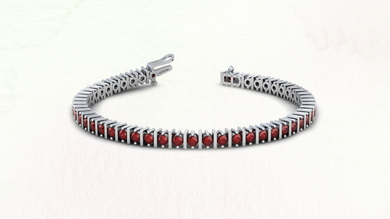 S linked ruby bracelet