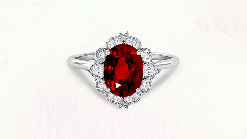 Vintage Oval Untreated Ruby Ring