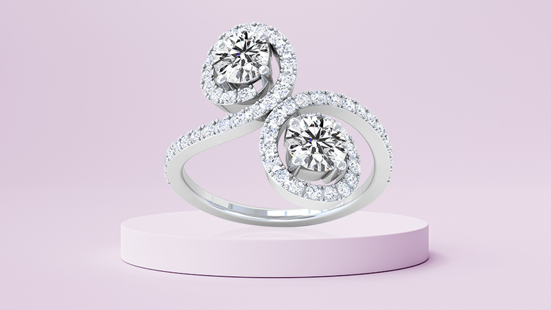 Appealing Two Round Diamonds Ring