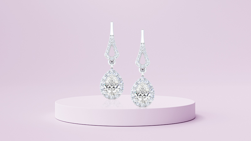 Stunning Pear-shaped Diamond Dangles