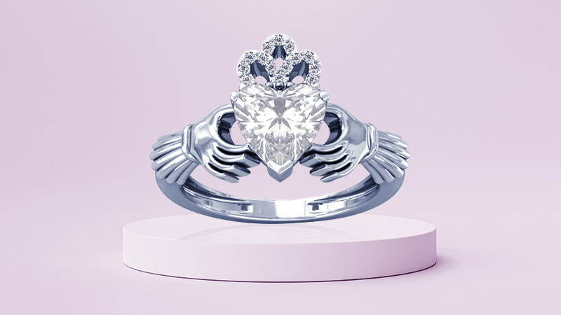 Unique Heart-shaped Diamond Ring: