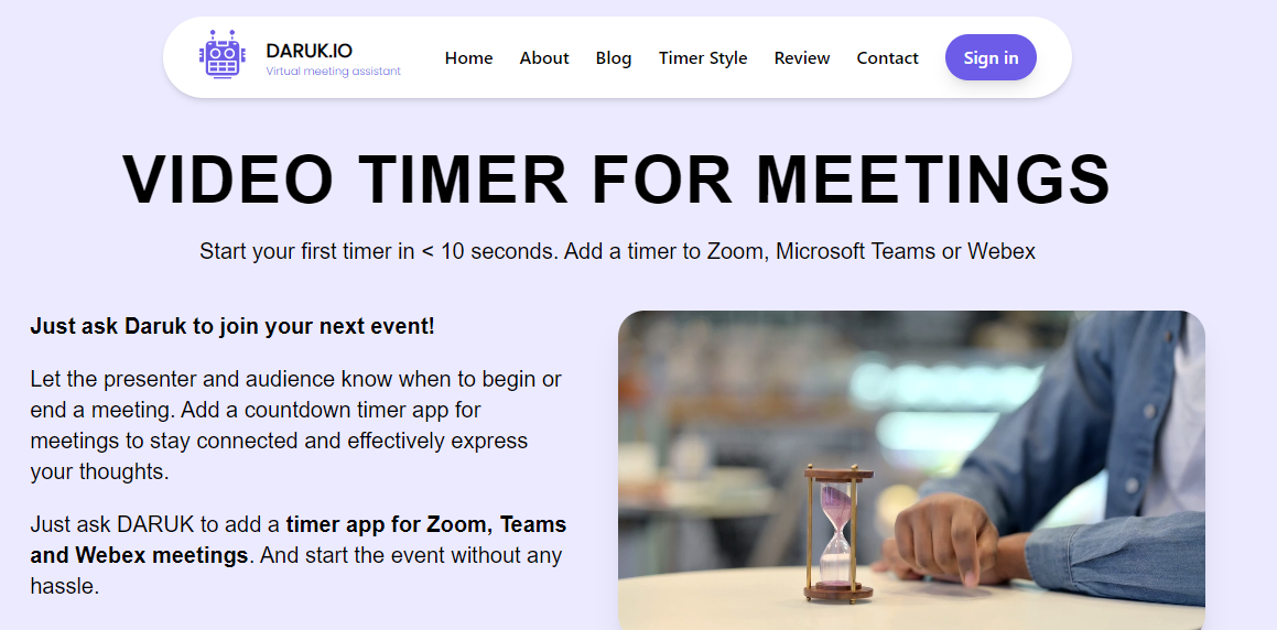 VIDEO TIMER FOR MEETINGS
