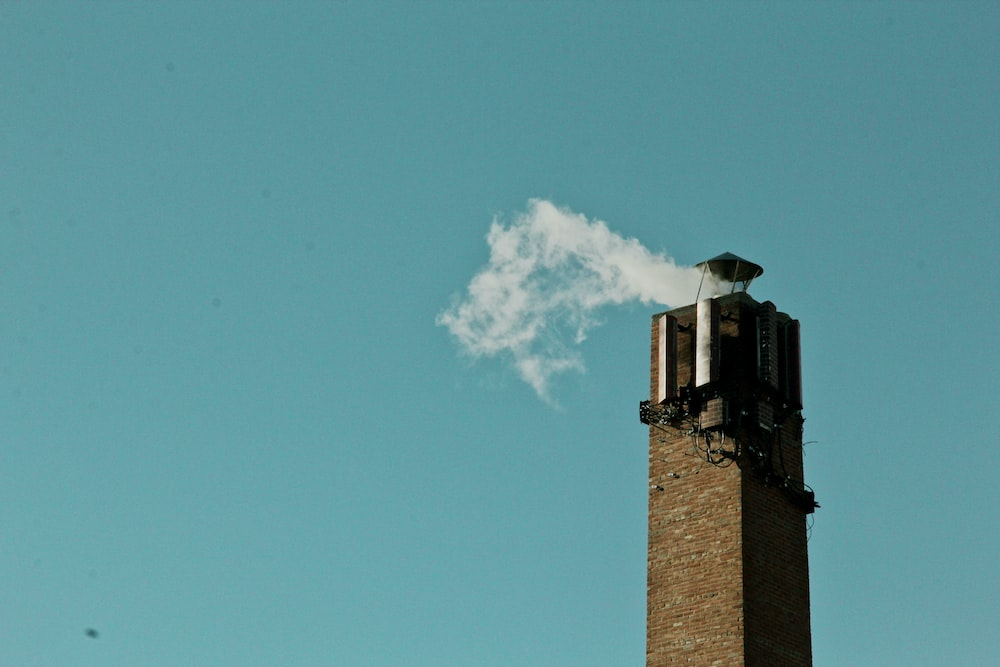 a chimney with smoke