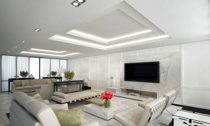 13. Double Layered POP Ceiling