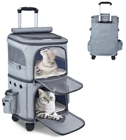 GJEASE Double-Compartment Pet Carrier