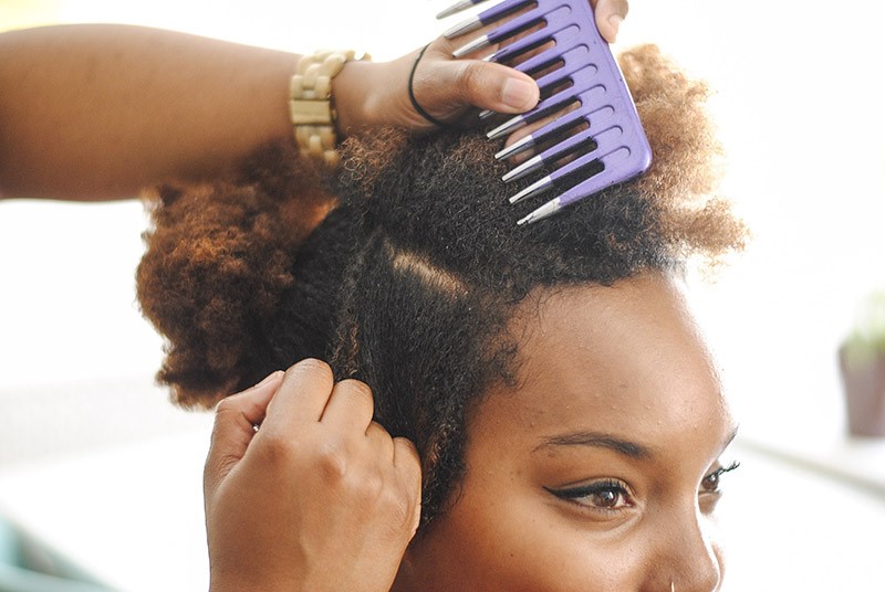 A wide-tooth comb is preferable while detangling