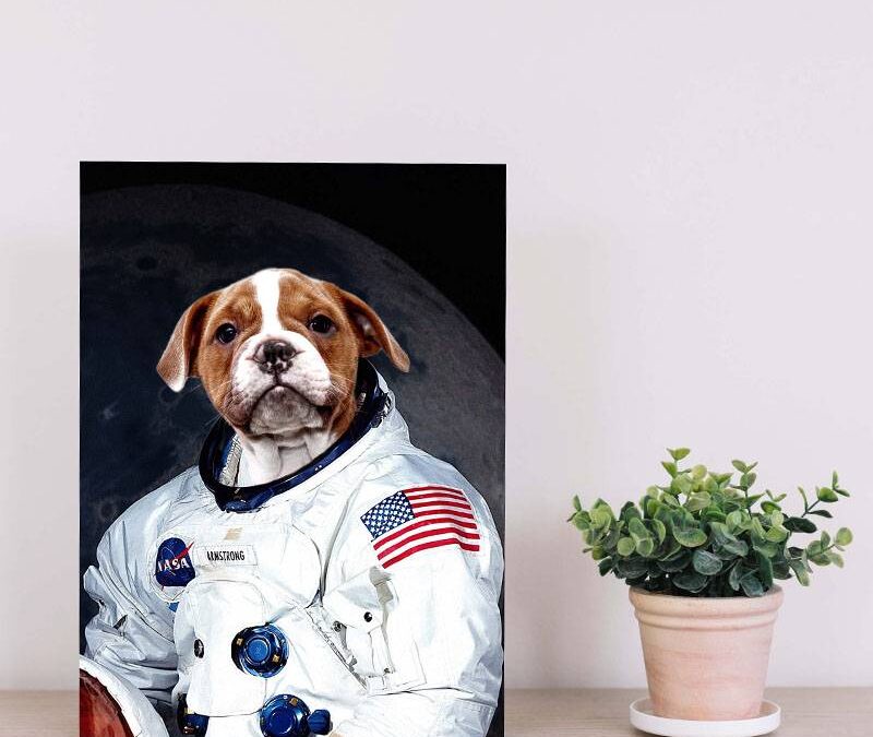 Custom Dog Astronaut Pet Portrait: A Fun and Unique Gift for Your Furry Friend