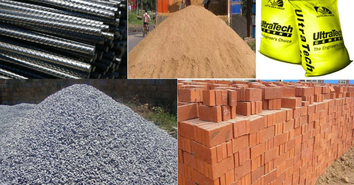 6 most commonly used material in construction