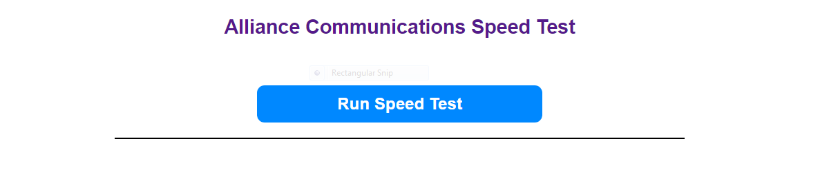 Alliance Communications Speed Test