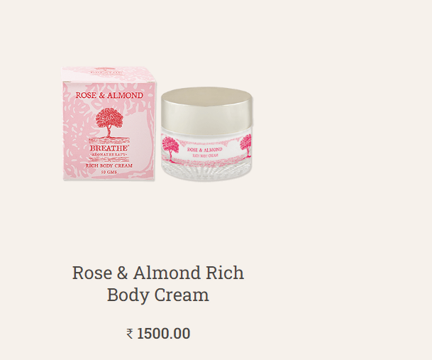 rose and almond rich body cream