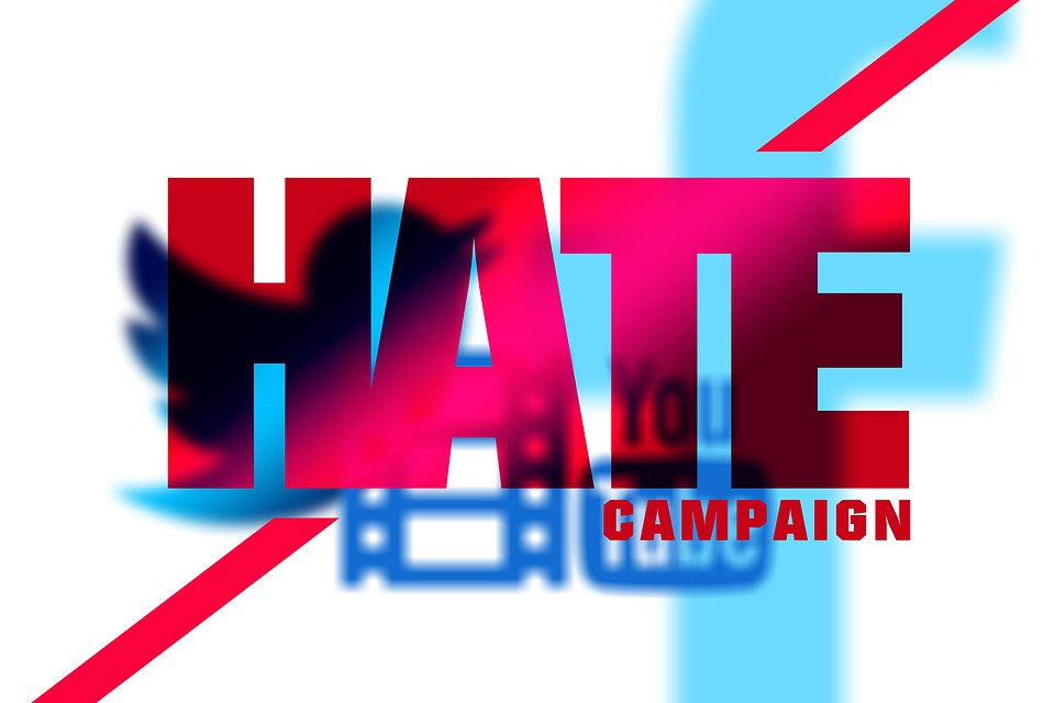 Computer-Generated Image of “Hate Campaign” Foregrounding Different Online Mediums