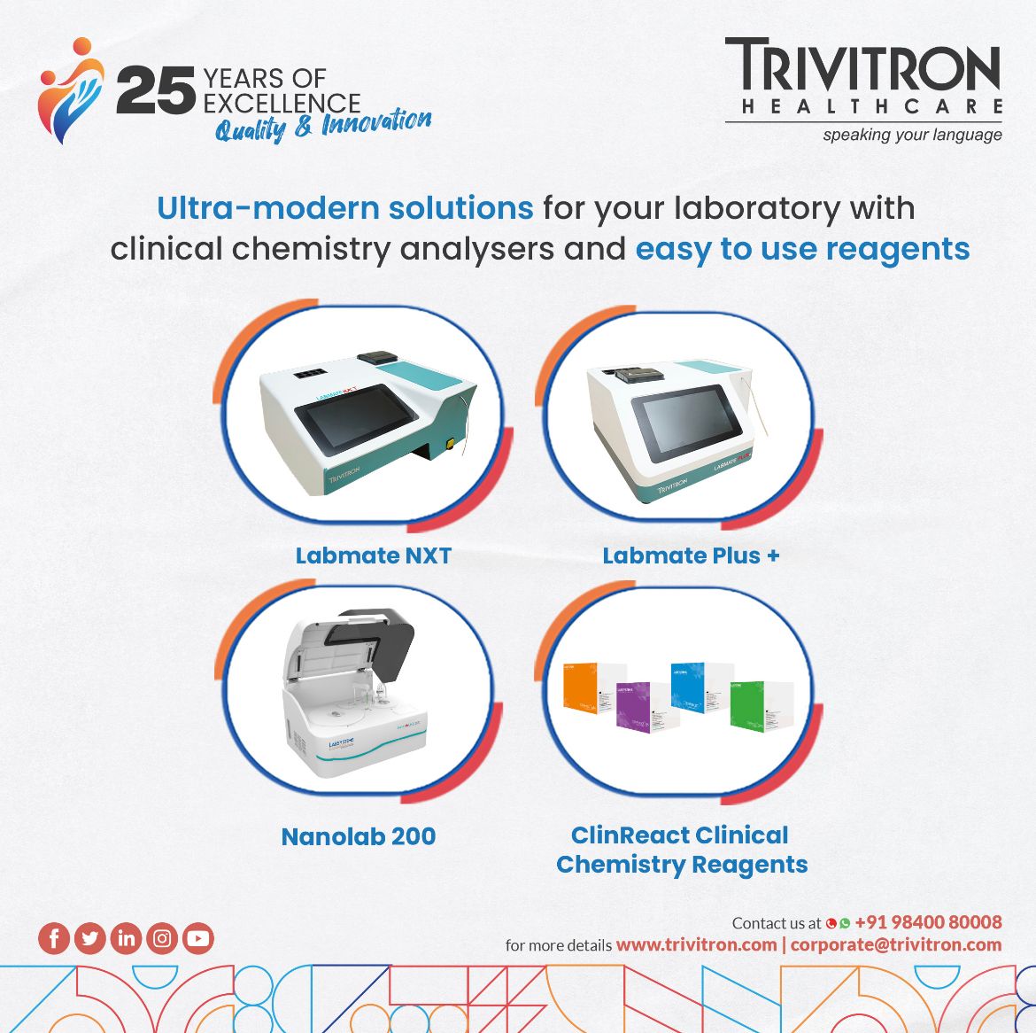 Chemistry Analyzer Clinical Chemistry Reagents Kits - Trivitron Healthcare