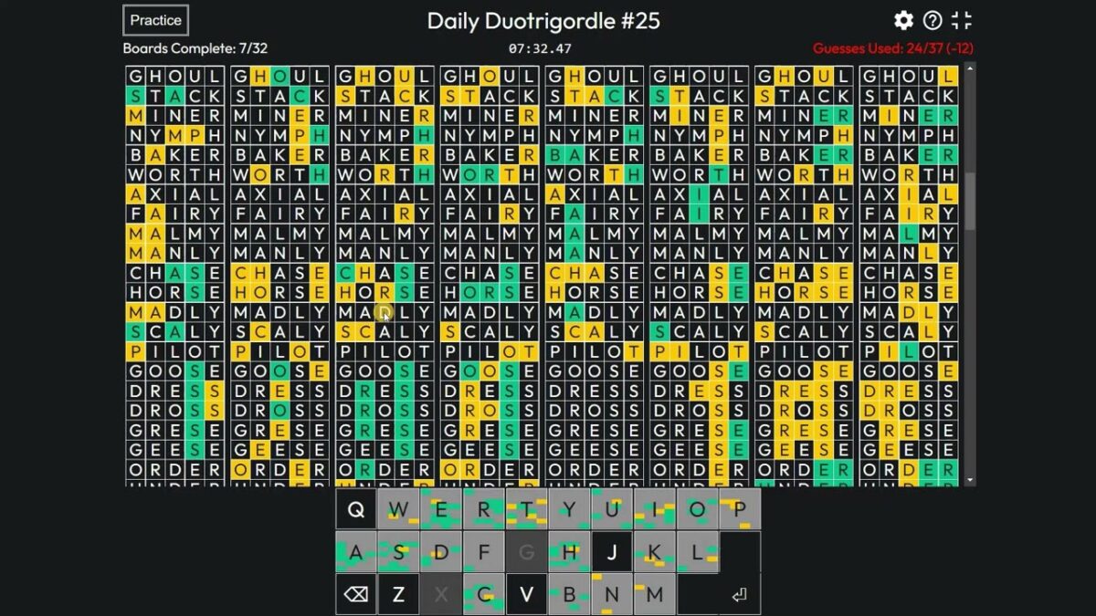 Duotrigordle – Guess 32 words at once