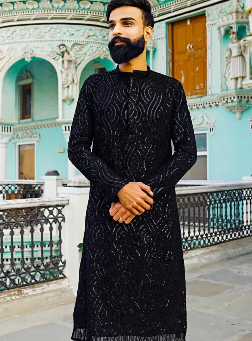 Are You a Black Lover? Try these Top 10 Stylish Black Color Kurta Designs for Men