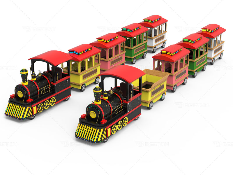 different theme trackless train rides for kids