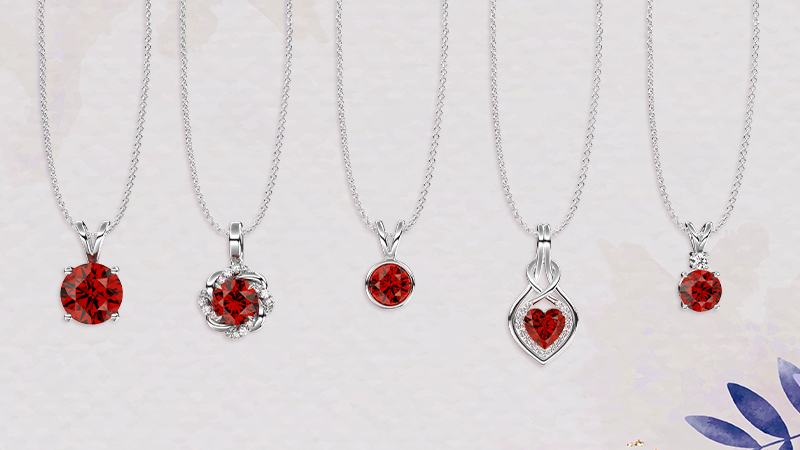 collage of ruby necklaces