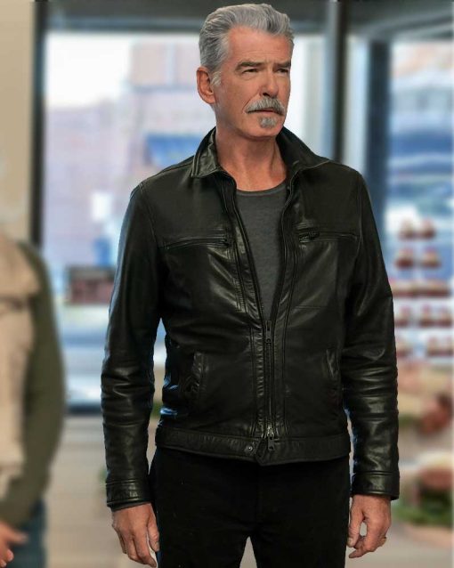 The Out-Laws 2023 Pierce Brosnan Biker Leather Jacket