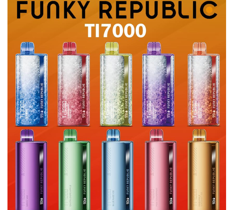 Funky Republic 5% Nic Ti7000 Rechargeable Disposable 7000 Puff 17ml
