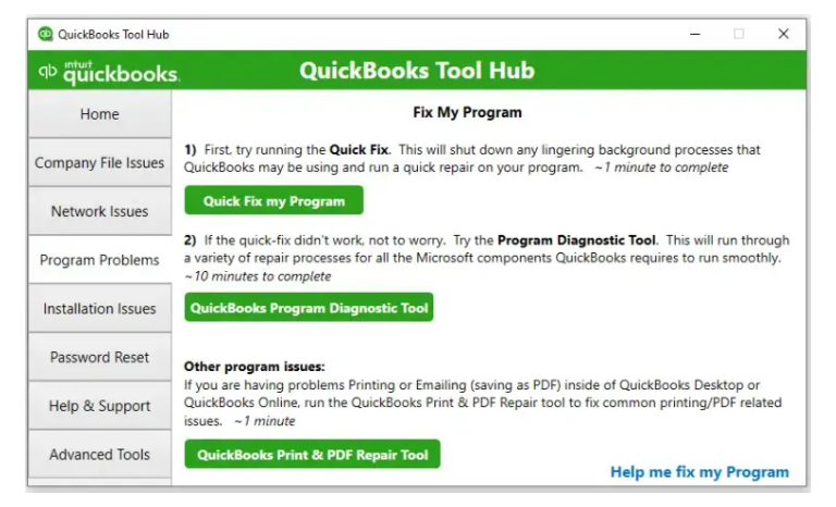 QuickBooks Tool Hub SC 7