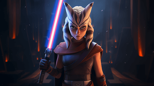 Why does Ahsoka Tano Have a different lightsaber color?