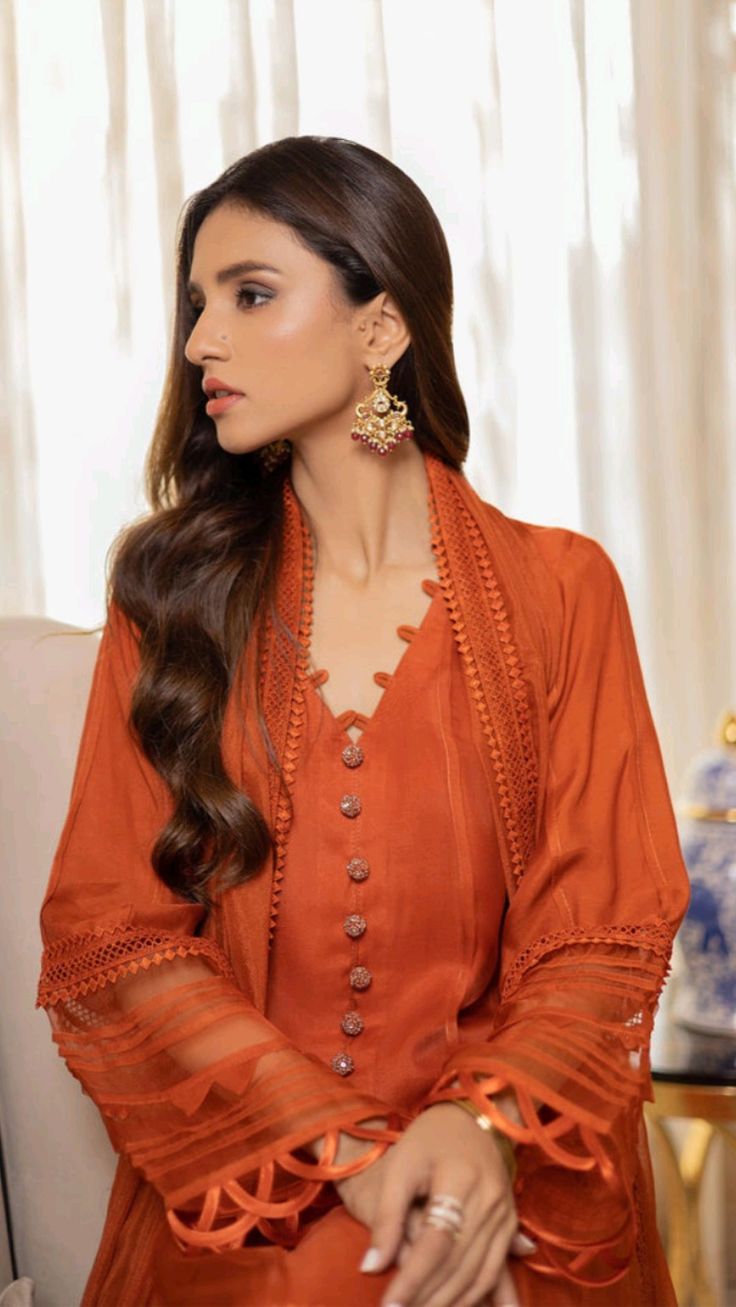 Jacquard Fabric orange outfit