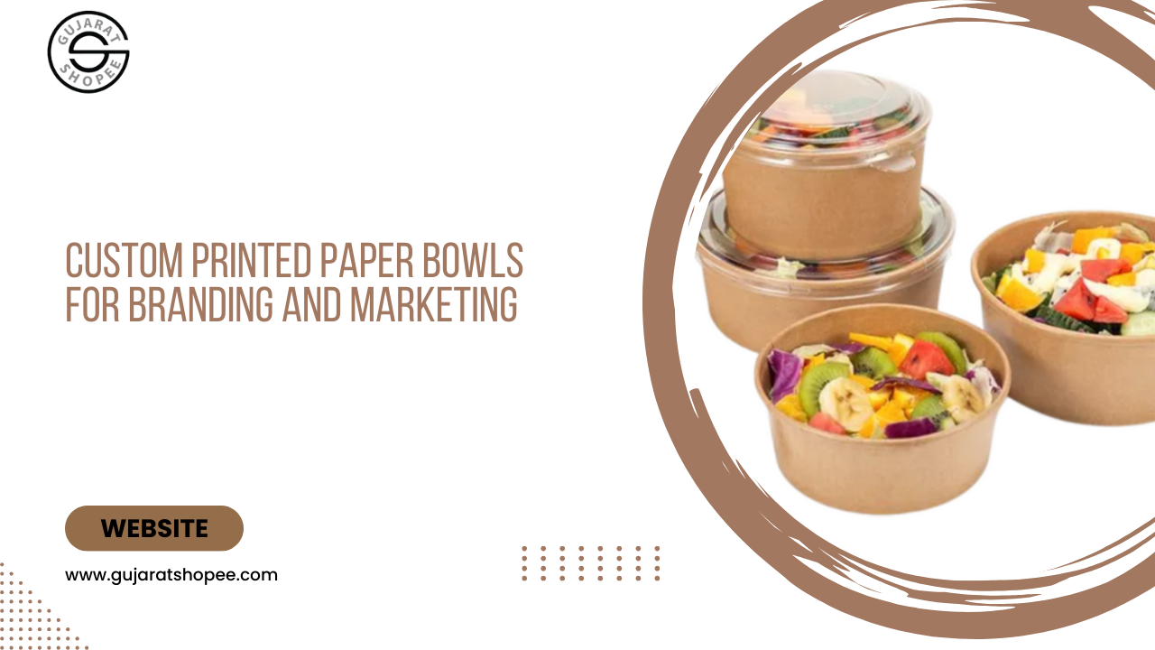 Custom printed paper bowls for branding and marketing