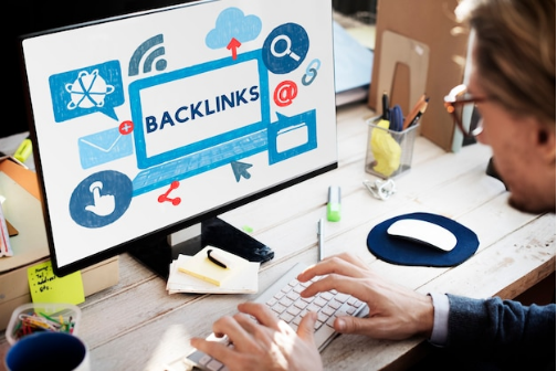 A visual concept of backlinks, hyperlinking, and networking in digital marketing, symbolizing the importance of SEO and link building.
